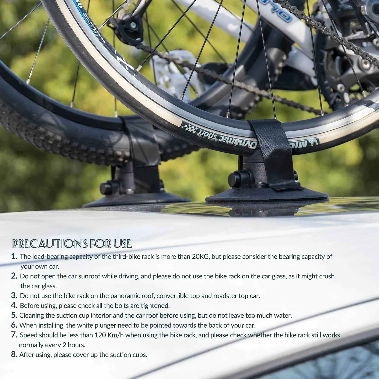 Suction Cup Car Roof Bike Rack Quick-Install Heavy Duty Mount for 1–3 Bikes - Image 14