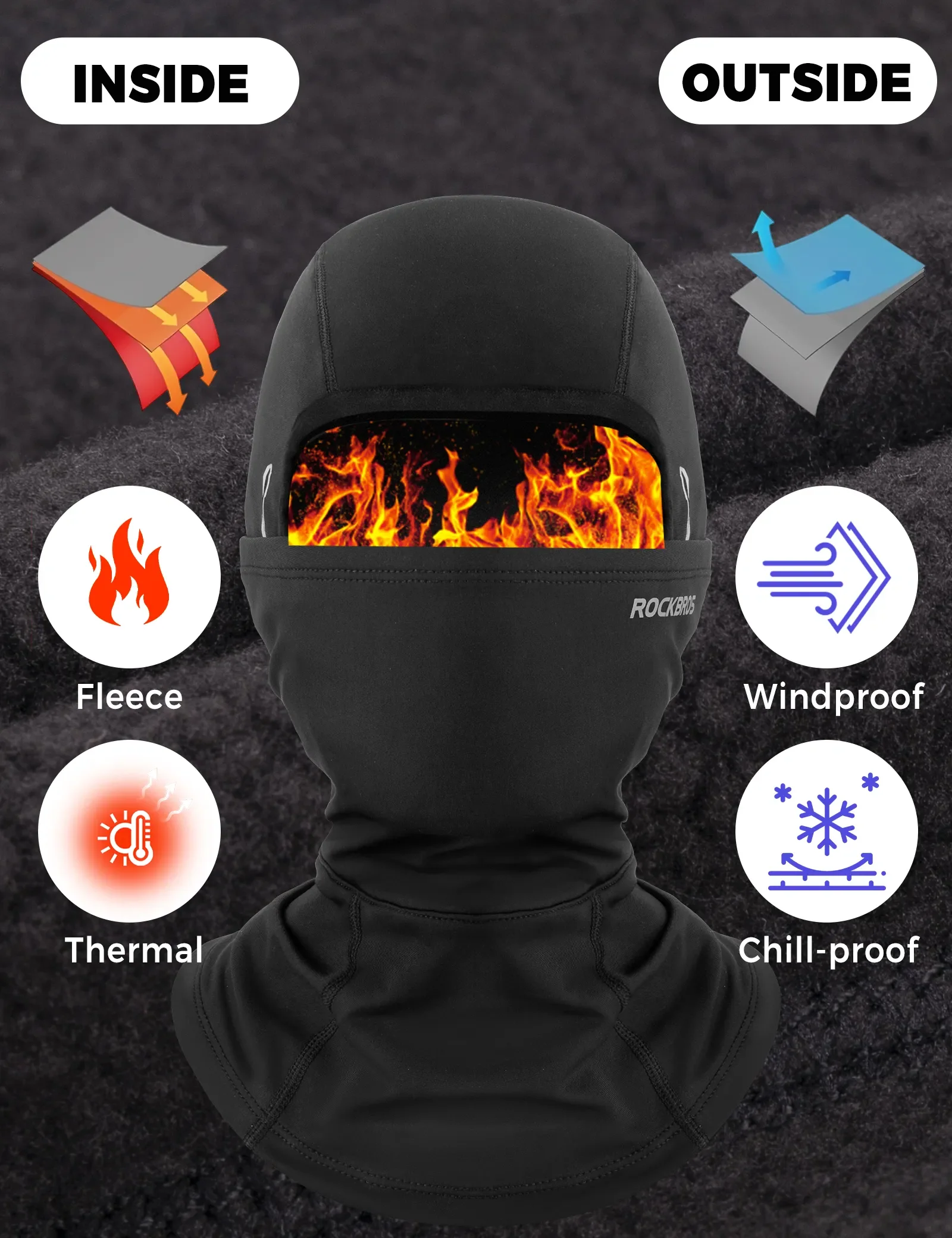 Thermal Riding Balaclava Fleece Lined Glasses Compatible - Image 2
