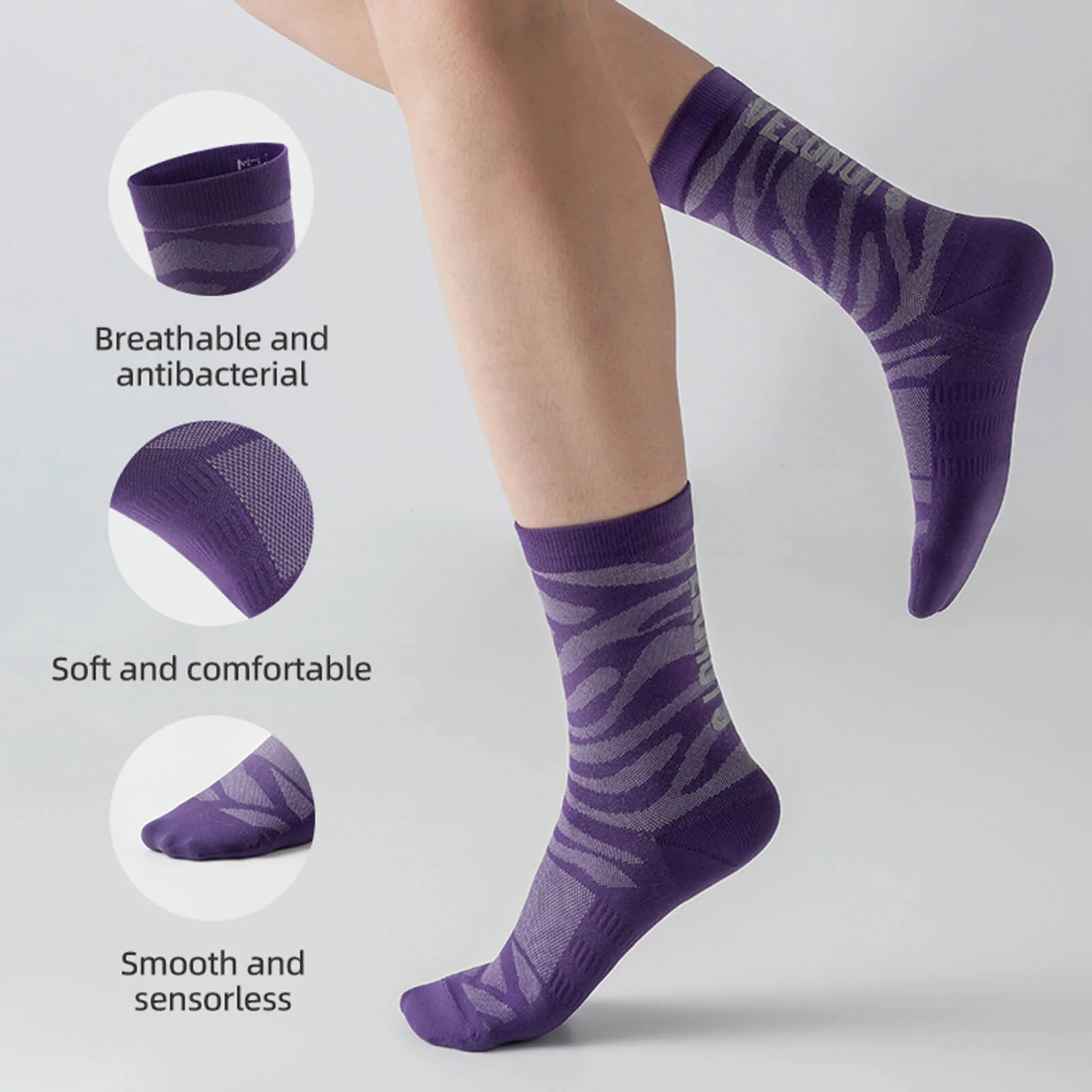 TVI Tiger Print Outdoor Crew Socks Moisture Wicking Unisex - Image 3