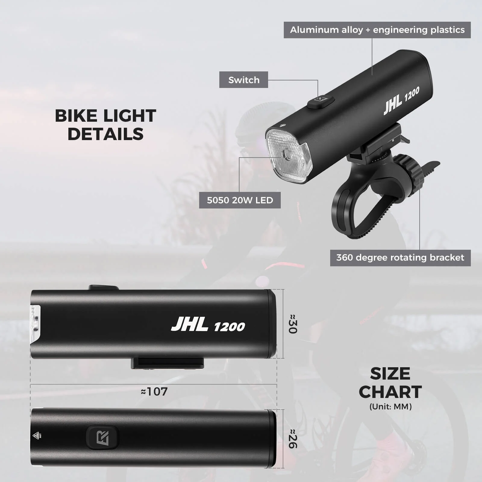 Ultra Bright Multi-Mode Bike Headlight 1200LM IPX6 Waterproof - Image 6