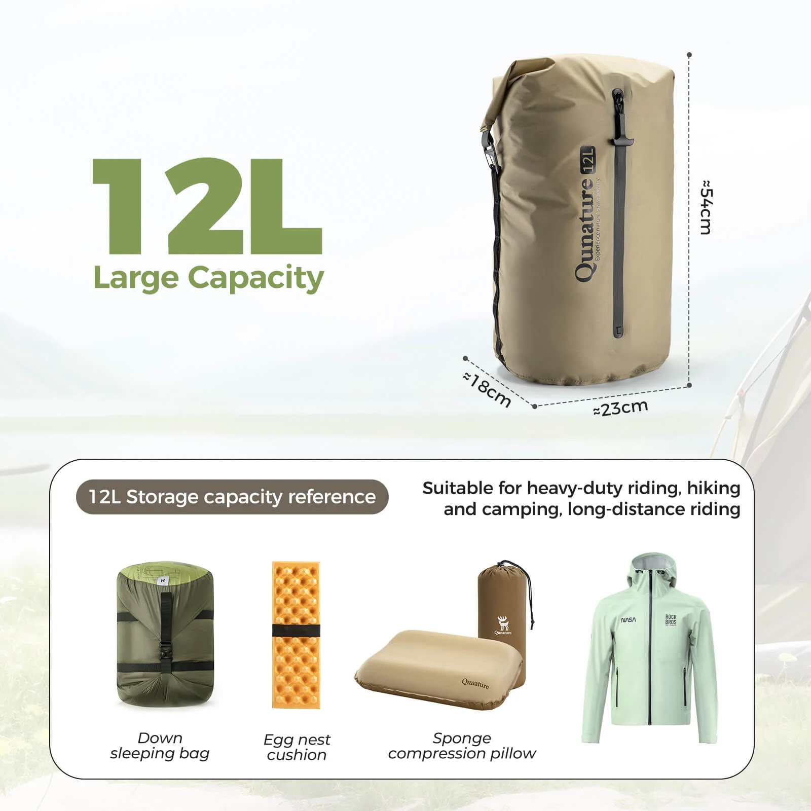 QUNATURE Ultra-Light Waterproof Compression Sack 3L-12L - Image 14