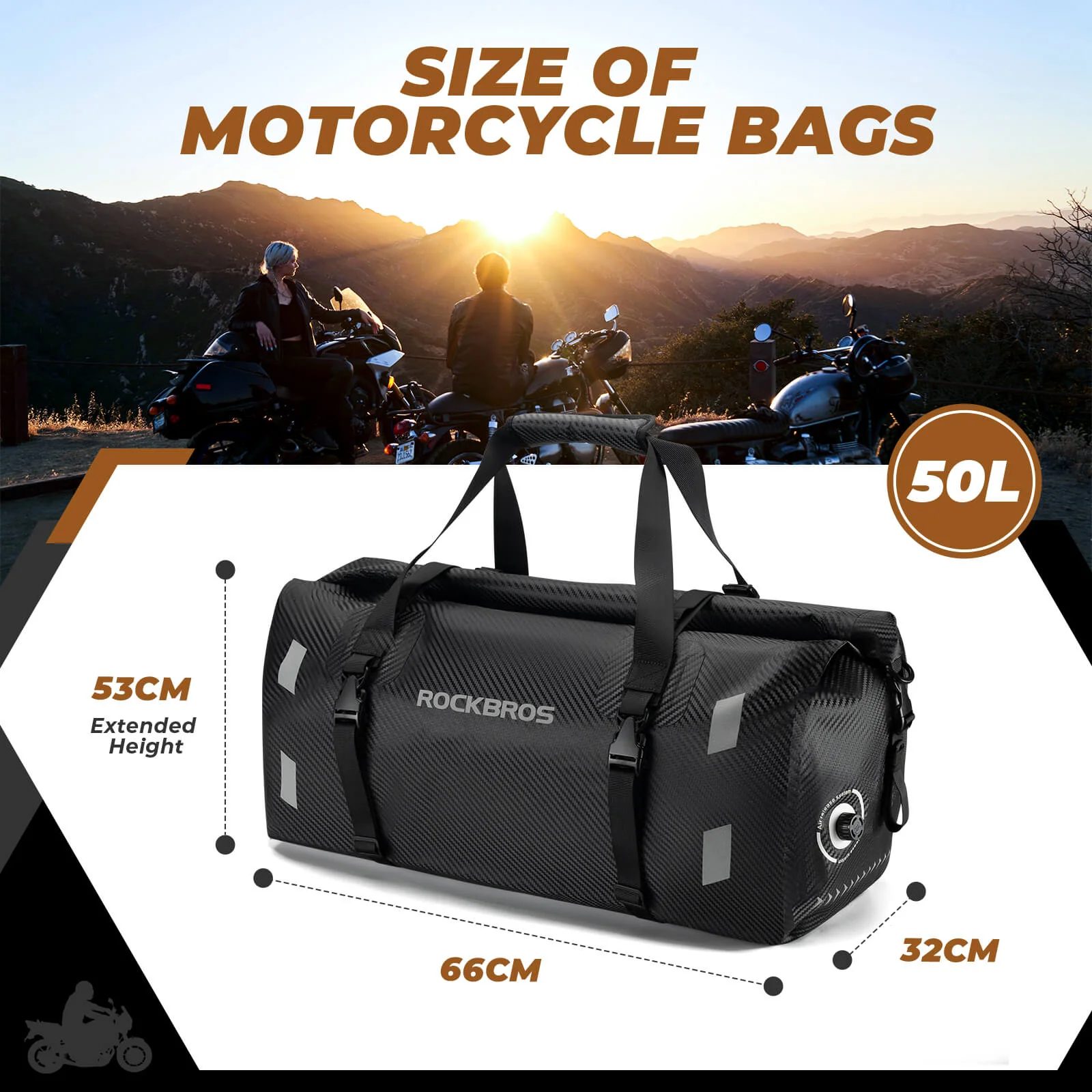 Ultra-Tough Motorcycle Rear Tail Bag Waterproof Rear Seat Luggage 20L-60L - Image 21