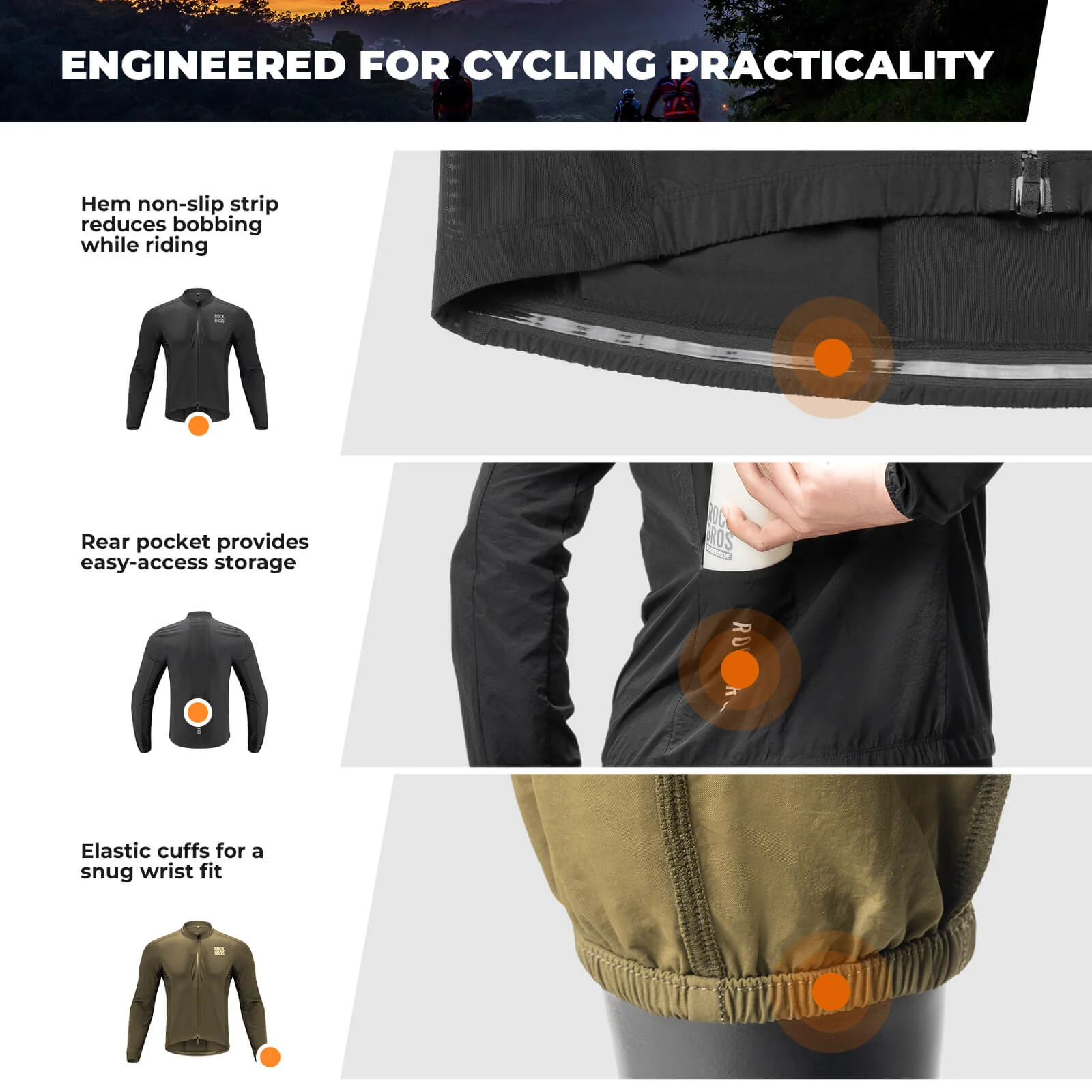 Ultralight Long Sleeve Cycling Jacket Packable Shell - Image 13