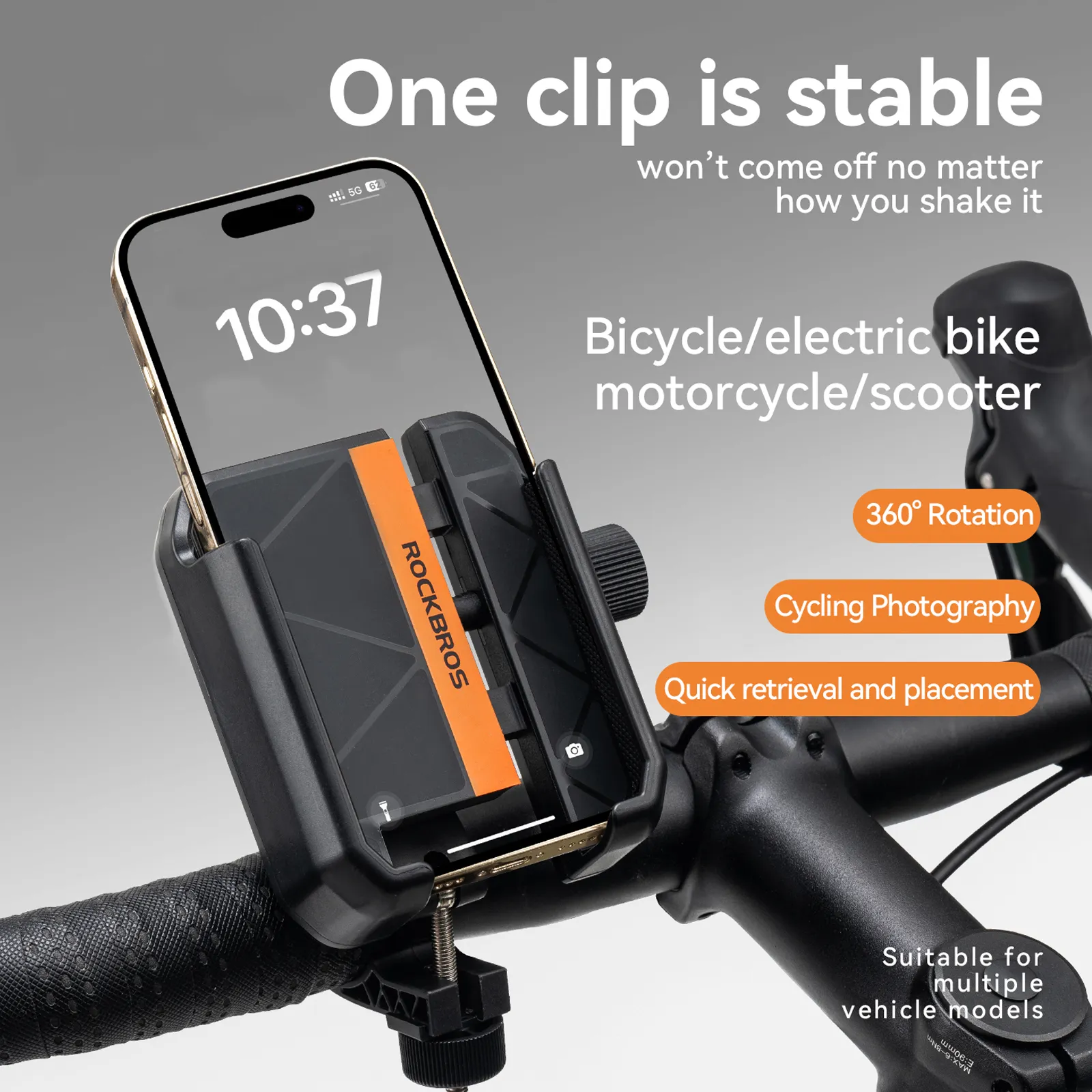 Universal Bike Phone Holder Secure Half-Wrap Mount for 4.7–7.2" Smartphones - Image 3