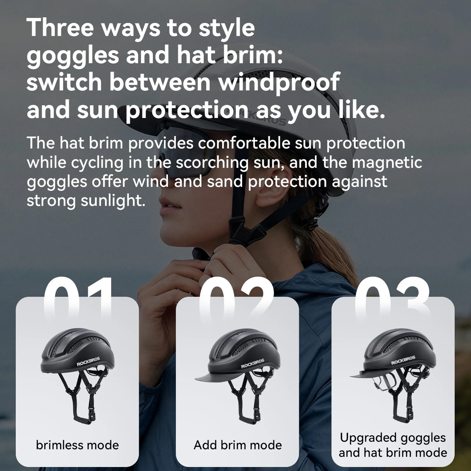 Urban Cycling Helmet with Brim Protection 54–60cm - Image 18