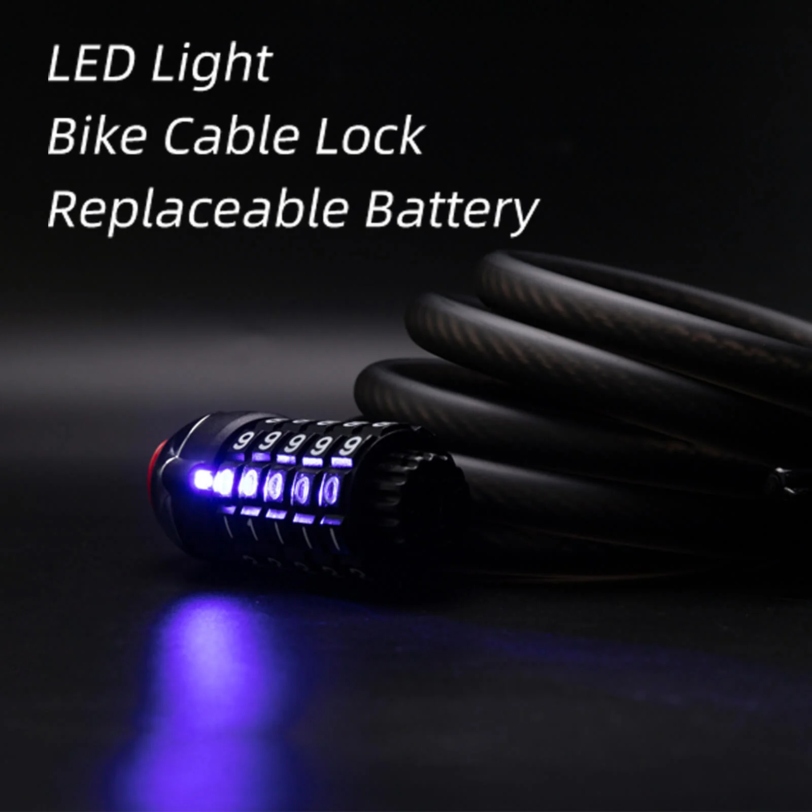 Waterproof Bike Lock with LED Light 5-Digit - Image 3