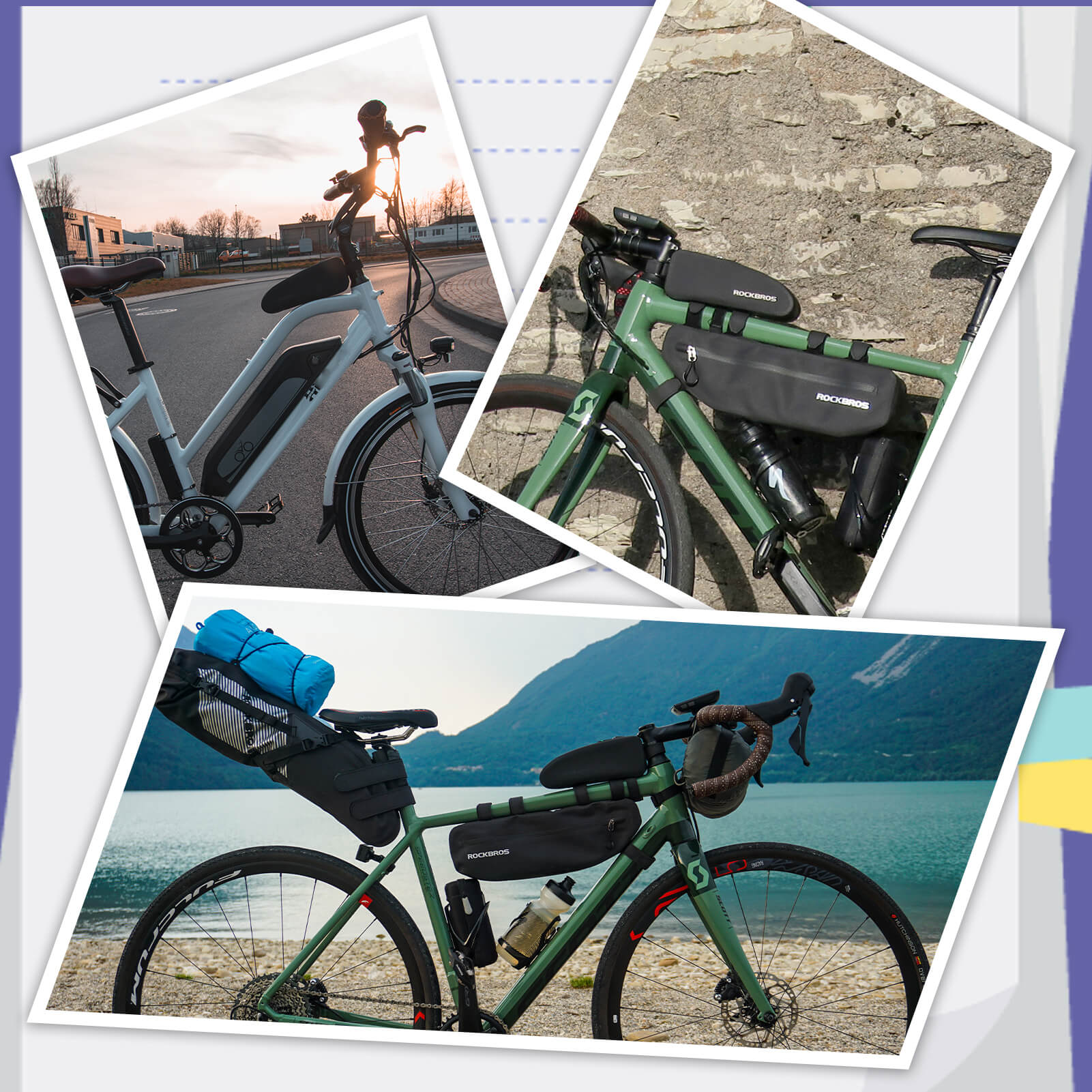 Waterproof Frame Cycling Bag Black Nylon Top Tube Bag - Image 7