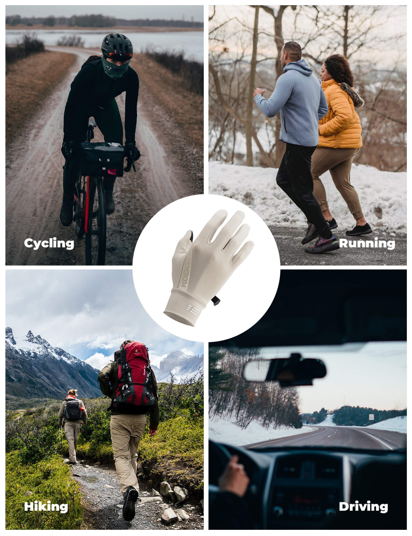 Windproof Cycling Gloves Graphene Fleece Full Finger Unisex - Image 16