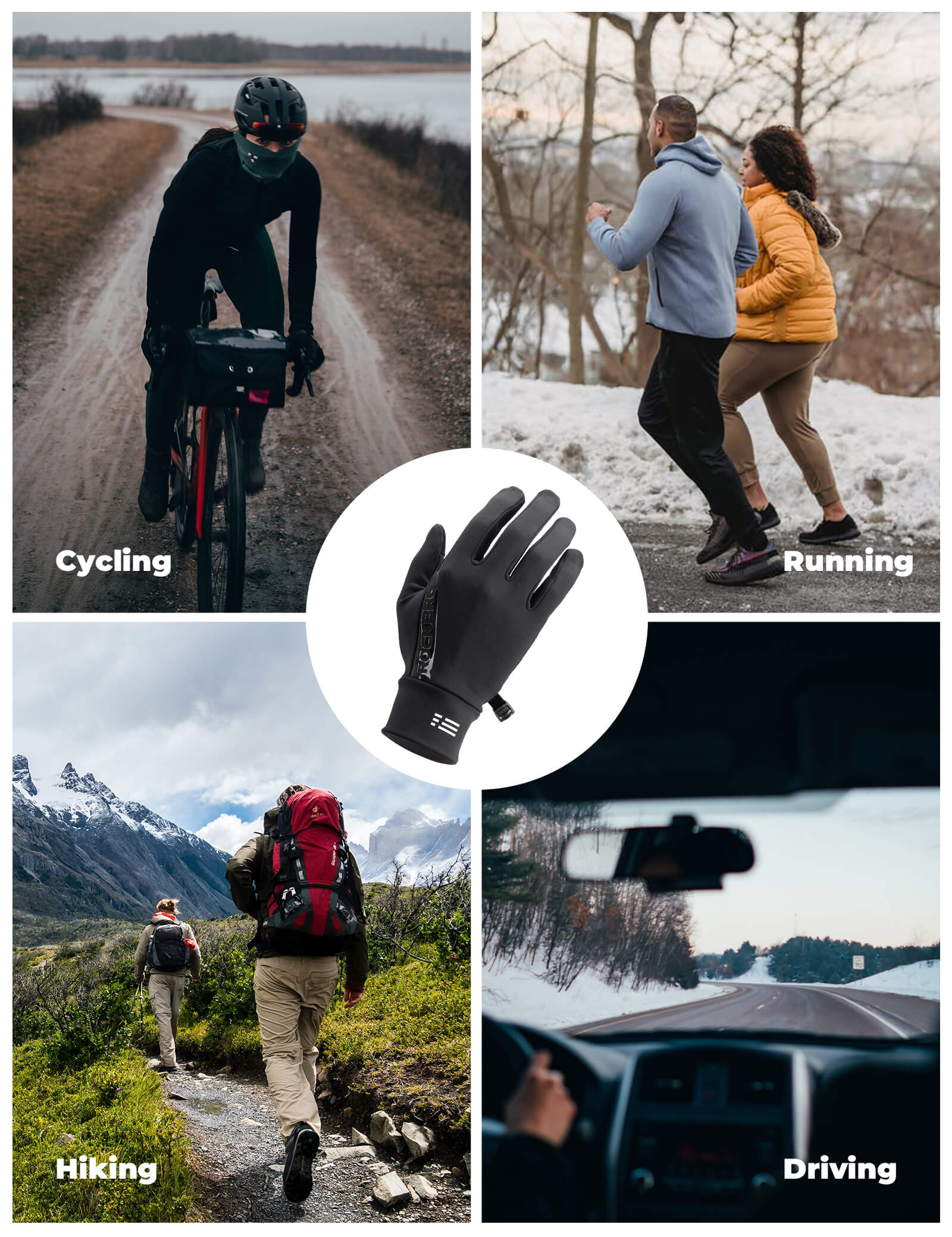 Windproof Cycling Gloves Graphene Fleece Full Finger Unisex - Image 8