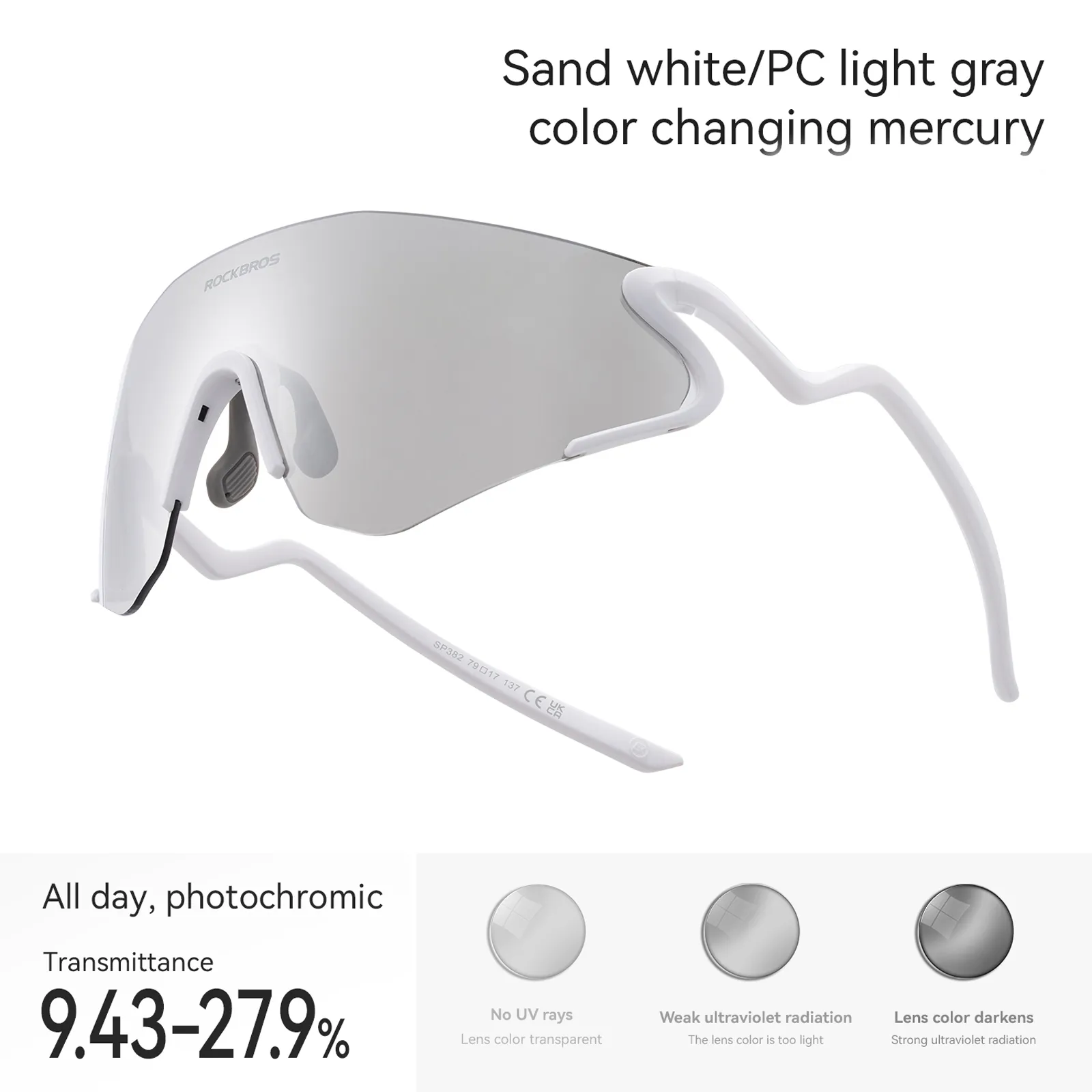 Windproof Photochromic Cycling Glasses with Prescription Insert SnakeLine - Image 2