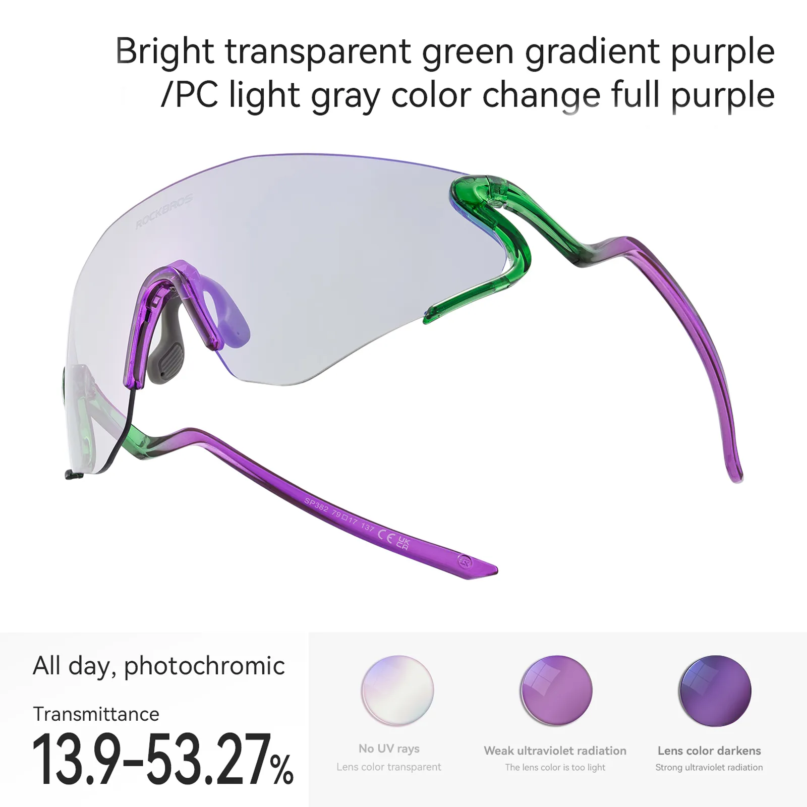 Windproof Photochromic Cycling Glasses with Prescription Insert SnakeLine - Image 25