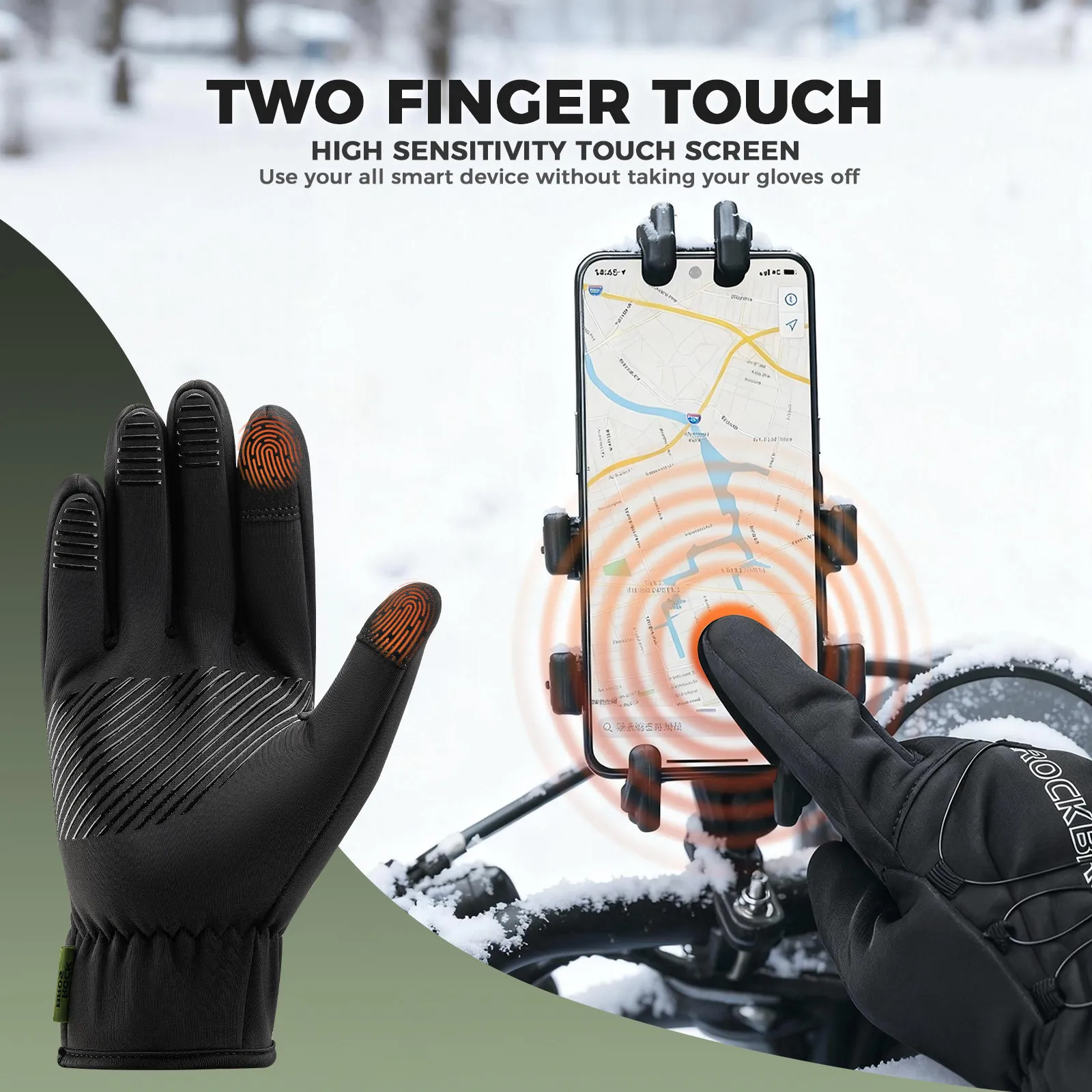 Winter Full Finger Cycling Gloves with Precision Dial Fit - Image 4