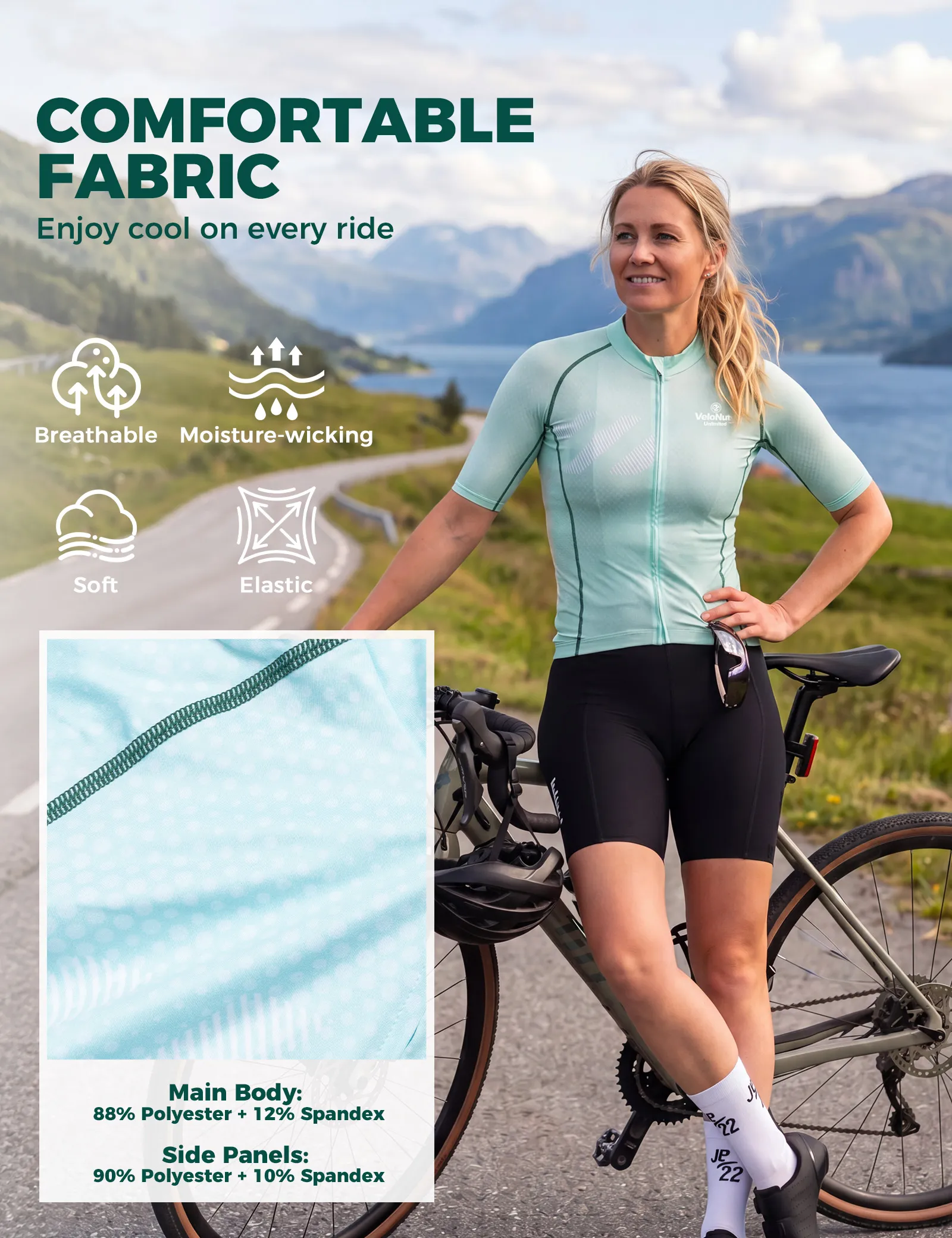 Women's Short Sleeve Cycling Jersey Iguana - Image 19
